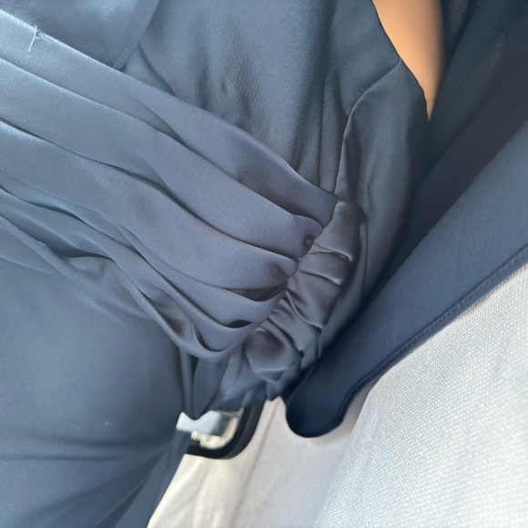 AZAZIE PAMELA Blue V-Neck Flutter Sleeve Gown - Picture 7 of 14